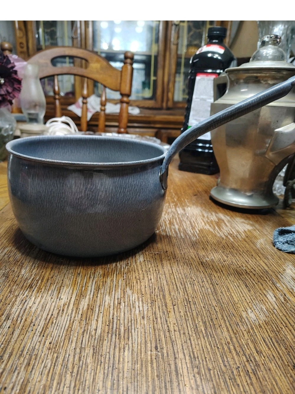 Classic Gray Saucepan with Long Handle - Home Kitchen